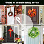 GameXcel 15" Wreath Hanger for Front Door - Large Wreath Metal Hook for Christmas Wreath Over The Door Hanger, White