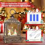 Christmas Snow Globe Lantern,Christmas Decorations Indoor for Home,with 6 Hour Timer Musical Snow Globes,Battery Or USB Powered Swirling Glitter Lantern Christmas Decor Gifts,Snowman Child
