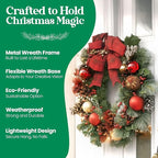 2-Pack 14 Inches Wire Wreath Frame – Round Metal Wreath Form with Ring Design for DIY Crafts, Floral Projects, and Home Decor – Dark Green Wire Frame for Christmas Holiday & Weddings