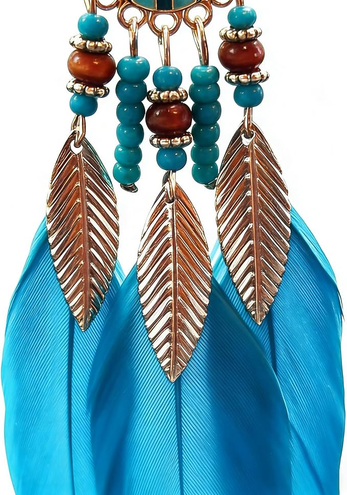 Mini Dream Catcher for Car Rear View Mirror Accessories - Handmade Small Dreamcatchers Boho Car Charm Interior Decor(Blue)