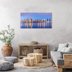 San Diego Skyline Wall Art Night View USA Cityscape Wall Decor Nature Sunset Picture California Landscape Canvas Prints Painting Poster Modern Artwork for Bedroom Living Room Home Decoration 20x40”