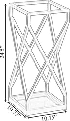 Vintiquewise Decorative Gold Square X Design Umbrella Holder Stand for Indoor and Outdoor