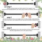 Leinuosen Christmas Front Door Garland Hanger 43-74 Inch Adjustable Christmas Wreath Hanger Stainless Steel Retractable Rod with 3 Green Tie Ropes No Nail Screw No Damage for Xmas DIY Hanging(Black)