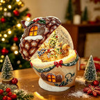 6.5-Inch Lighted Acorn Swirling Water Glitter Globe with Squirrel Family Scene, Battery Operated, 8H Timer, Holiday Sparkling Gift and Indoor Christmas Home Décor (Acorn)