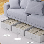 CYhom Under Bed Storage Bins Frame Storage Box Oxford Fabric Sturdy Underbed Container Foldable Stackable Large Capacity Clothes Organizer