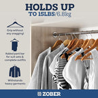 ZOBER High-Grade Wooden Hangers - Heavy Duty, Non Slip Wood Hangers for Coats, Jackets, Suits, & Pants - Clothes Hangers for Closet W/Bar and Notches 20 Pack
