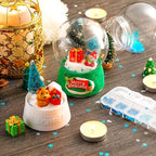Uiifan 16 Pcs DIY Snow Globe Water Globe 4 Inches Clear Plastic Snow Globe with Screw Off Cap Fillable Water Globe Jar for DIY Crafts Christmas Display Home Decoration Kids Gifts