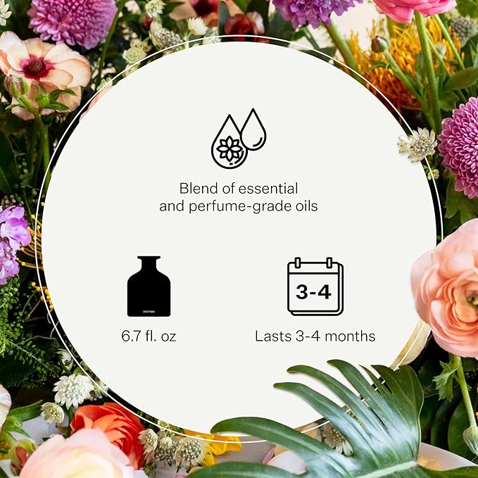 Apotheke Luxury Scented Oil Reed Diffuser Liquid Refill (Amber Woods) - Premium Home Fragrance Diffuser Refill Set with Sticks