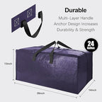 6 Pack Heavy Duty Large Moving Bags W/Backpack Straps - Strong Handles & Zippers, Storage Totes, Fold Flat, Alternative to Moving Box and Storage Bin, Semi-Transparent+Blue+Black