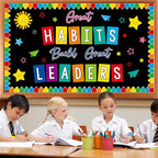 party greeting Growth Mindset Bulletin Board Decorations Great Habits Build Great Leaders Paper Cutouts Colorful Back to School Bulletin Board Set for Kindergarten Preschool Decor