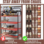 Windyun 40 Over the Door Shoe Organizer Large Breathable Mesh Pockets Hanging Shoe Rack for Closet Brown Behind Door Hanger Storage Holder Nonslip Hooks for Women Men Entryway Bedroom Utility Room