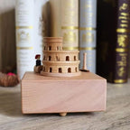 Natural Solid Wood Handcrafted Beech Wooden, Musical FigureTotoro/Carousel/Fairy/Ballerina Figurine,Rotating Hand Crank Mechanism Music Box,Musical Decorations (Colosseum)
