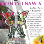 KY&BOSAM Butterfly Suncatcher Gifts for Mom Stained Glass Butterfly for Windows Hangings Wind Chime Ornament Pressed Rearl Flower Wings and Crystal Charm Birthday Gift for Mom Mother`s Day Christmas