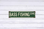 Bass Fishing Metal Sign 4x16 Inch Wall Decor for Home Bar for Man Cave & More Durable Metal Art for Sports Enthusiasts