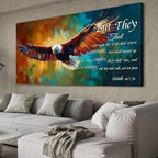 Christian Eagle Wall Art Isaiah 40 31 Poster Bible Verse Wall Decor Inspirational Scripture Canvas Prints Painting Religious Biblical Framed Artwork for Bedroom Living Room Home Decoration 35x70