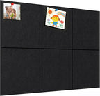 xydstay Felt Bulletin Board, Large Cork Board 36"x 24", 6 Pack Felt Wall Tiles with 35 Pcs Pushpins, Pin Boards for Office, Home & Classroom