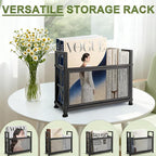 Magazine Rack Floor, Black Magazine Holder, Magazine Storage Basket, File Holder Organizer Stand, Metal Storage Shelf Box Bin Folder Organizer for Magazines, Books, Newspapers