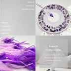 Purple Dream Catchers, Handmade Traditional Circular Net with Lucky Crystal Stones, Perfect Wall Hanging for Home Decor, Girl’s Bedroom, Art Ornament Craft Gift (Purple and Pink)