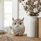 Smadeer Owl Statue and Figurine for Home Decor Accents Adorable Owl for Shelf Bookshelf Bedroom Living Room Office Table Desk Modern Decorations Animal Sculpture for Birds Lovers