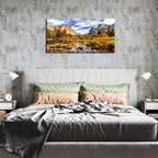 Yosemite Valley Mountain Wall Art Panorama of National Park Canvas Prints Nature Landscape Pictures Wall Decor Fall Stream Forest Painting Artwork for Living Room Bedroom Office Home Decorations