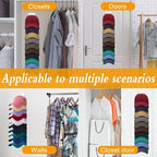 Hat Racks for Baseball Caps,Hats Rack Organizer Hold Up to 20 Hats,Hat Organizer for Baseball Caps Hat Holder Storage Display Adhesive/Wall Drilled for Wall,Door,Closet,Hat Racks for wall (1PK, White)