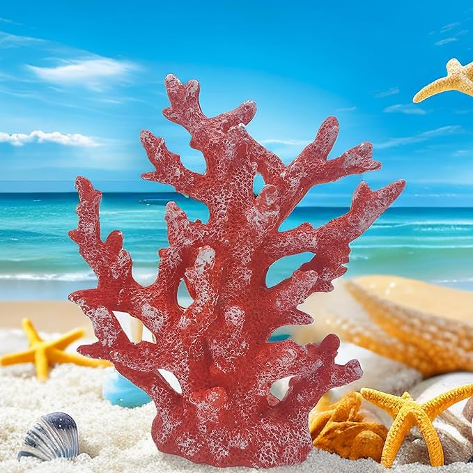 Etlemonde Beach Coastal Decor Coral Reef Home Decor Coral Statue Sculpture Home,Desk,Bathroom,Desktop Shelf Statue,Marine Themed Gifts