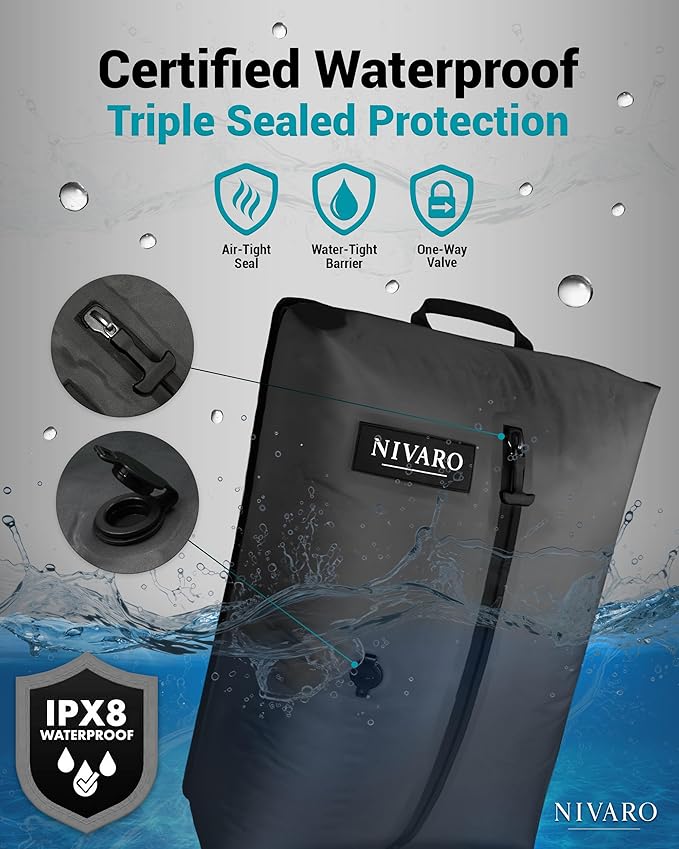 Travel Vacuum Compression Bags | Large 30L 2-Pack | Waterproof & Reusable | Space Saver Bags for Luggage | Wireless Pump Included