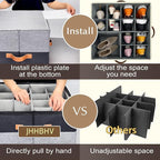 2 Pack Shoe Organizer for Closet, Adjustable Shoe Box Storage Containers, Large Foldable Shoe Bins with Clear Cover, Space Saving Shoes Holder with 4 Handles, Fits 16-32 Pairs, Black