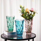 CEMABT 9.5inch 3.4 lb Glass Vases for Flowers Unbreakable Thickened Morden vase for Tables Centerpieces,Colorful,Vintage and Clear Rose Large Flower vases for Bouquet Unique Gifts（Green）