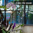 Purple Tree of Life Dream Catchers with Agate Pendant Natural Dream Catchers for Aunt Wall Decor Handmade Dreamcatcher Wall Hanging Ornament for Bedroom Living Room Home Decor
