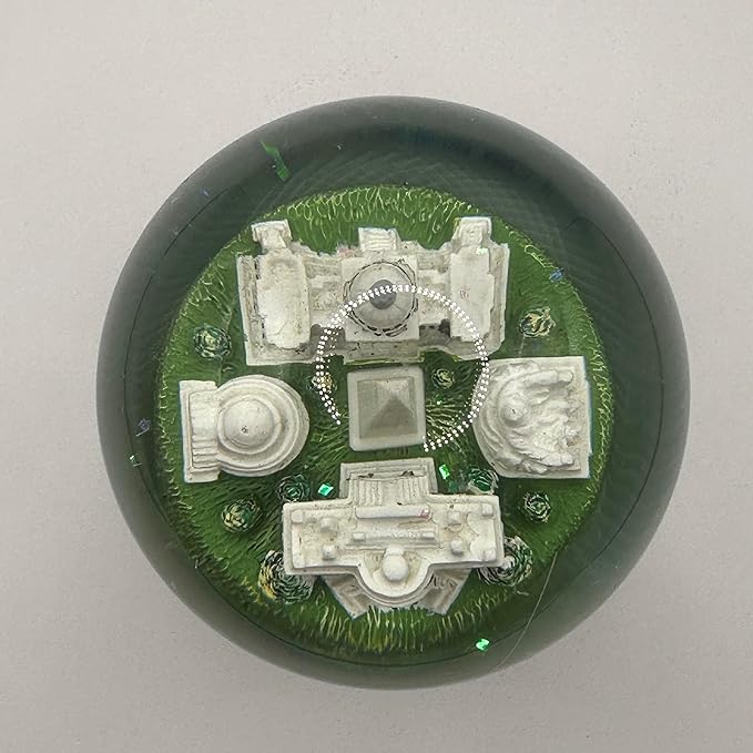 4.75" Washington DC Landmarks Snow Globe, Ceramic Looking Poly Resin, with US Flag and Glitter, White House, Capitol, Jefferson Memorial, and Washington Monument (Large Flag Base Panorama Globe)