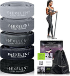 Fabric Resistance Bands for Working Out – 5 Strength Levels from Extra Light to Extra Heavy – Thick Workout Bands for Legs, Glutes, HIPS, Stretching, Strength Training with Storage Bag