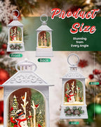 Christmas Snowman & Cardinal Snow Globe Light up Lantern with 8 Songs, 8" White Christmas Snow Globes for kids adults, 6H Timer & Dual Power Snowglobes Christmas Decorations Indoor Gifts for Women Men