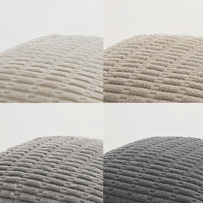 Fancy Homi 4 Packs Decorative Throw Pillow Covers for Living Room Couch Bed, Modern Farmhouse Boho Home Décor Accent Cushion Case, 24" x 12", Grey Series