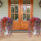 Artificial Hanging Flowers for Outdoors, 8 Pcs Fake Plant for Spring Summer Decoration, UV Resistant Realistic Silk Faux Flowers Outside Indoor Planter Porch Patio Balcony Yard Decor