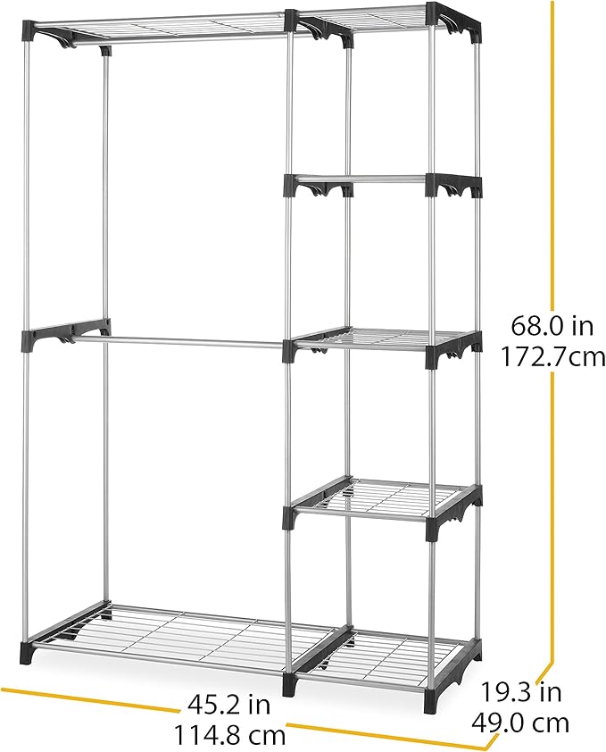 Whitmor Modern Industrial Freestanding Closet Organizer