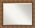 Amanti Art Bronze Wall Mirror 27x33 Manhattan Bronze Rectangle Bathroom Mirror for Wall Decor Living Room, Large Traditional Wood Frame, Hangs Horizonally and Vertically, Bathroom Decor, Beveled Edge