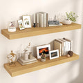Venusmiles Floating Shelves for Wall, 48" W x 12" D x 2" H, 2 Pack of Long Wall Mounted Engineered Wood Shelves with Invisible Brackets for Living Room, Bedroom, Bathroom, Kitchen Decor, Oak