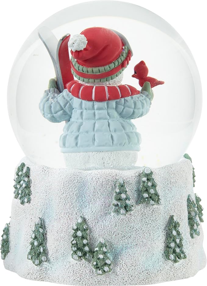 Precious Moments ‘Tis The Ski-Son to Be Jolly Annual Snowman Musical Snow Globe – Resin & Glass Holiday Keepsake – 231103