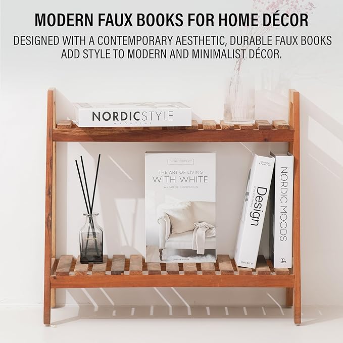PROBENEX Mono Large | 4 PCS Faux Decorative Books for Home Decor | Not Real Books (Cardboard Boxes) | Coffee Table, Shelf Styling & Modern Aesthetic Accent Pieces for Living Room, Office