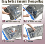 HIBAG Vacuum Storage Bags with Electric Pump, Vacuum Seal Bags for Clothing, Pillows, Blanket Bedding Comforters, 10 pack Jumbo