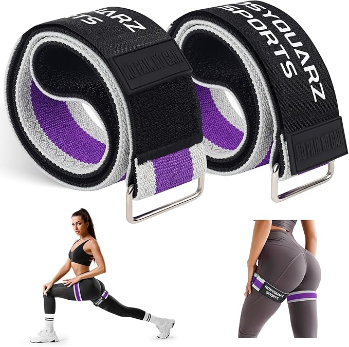 Booty Bands for Working Out, Blood Flow Restriction Bands for Women/Men, Adjustable Velcro Occlusion Resistance Bands BFR Training Bands for Glutes & Hip Building 2 Pack