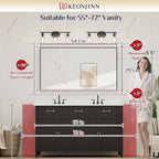 Keonjinn Black Bathoom Mirror 55 x 30 Inch, Large Rectangle Vanity Wall Mirror for Over Sink, Metal Framed Rectangular Mirrors, Brushed Black Modern Farmhouse Mirrors