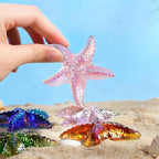 H&D HYALINE & DORA 2.8" Glass Starfish Figurine Handmade Blown Glass Starfish Figurine Tiny Crystal Sea Animals Ornament for Aquarium Decor(Pink)