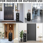 Metal Umbrella Holder Square Umbrella Stand Rack for Entryway Freestanding Rain Collection Umbrella Organizer Heavy Canes Walking Sticks Stand Rack for Indoor Home Office, 6.4" x 6.4" x 16.3", Black