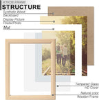 KTKDE 12x16 Picture Frame Real Glass,Poster frame Display Pictures 8.5x11 with Mat or 12x16 Without Mat, Modern Style Wood Composite Frame,Gallery Wall Frame Wooden ，best gift