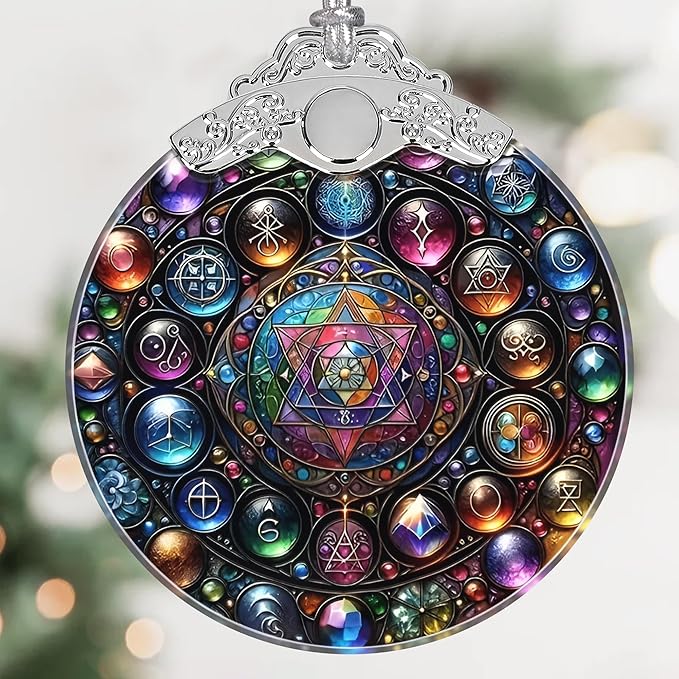 Alchemy Stained Glass Hanging Ornament - Christmas Tree Decoration Idea