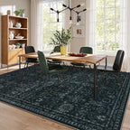 Lahome Washable 9x12 Area Rugs for Living Room,Black Boho Rugs for Bedroom,Dark Lurxry Non Shedding Carpet for Dining Room Apartment Dorm Office Aesthetic Decor