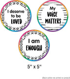Carson Dellosa 32 pc Growth Mindset Bulletin Board Set, Motivational Poster with Affirmation Cards, Homeschool and Classroom Calm Down Corner Supplies and Boho Decor