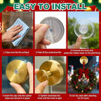 Wreath Hangers for Front Door, Suction Cup Hooks for Door Wreaths, No Damage Door Wreath Hanger for Over The Door/Glass Window/Outdoor, Christmas/Thanksgiving/Halloween/Holiday (Gold, 2-Pack)